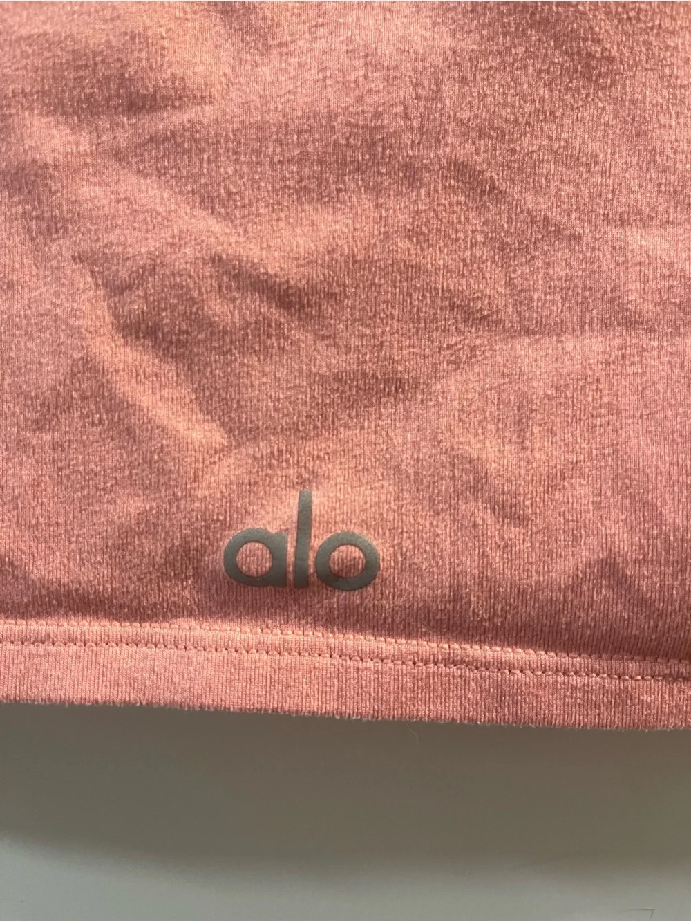 ALO Yoga Peach-Pink Crewneck Crop Tee No Size